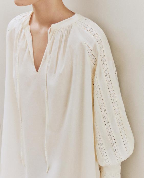 镂空蕾丝棉质睡裙