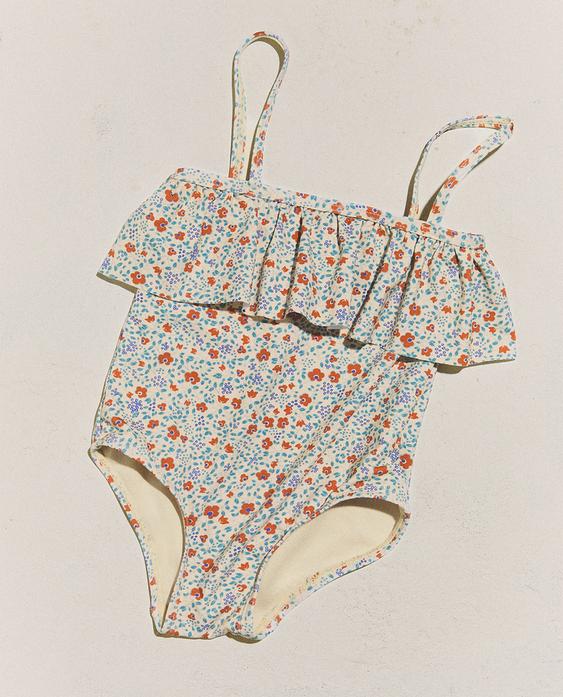 KIDS’ FLORAL RUFFLED BEACH SWIMSUIT KIDS’ FLORAL RUFFLED BEACH SWIMSUIT