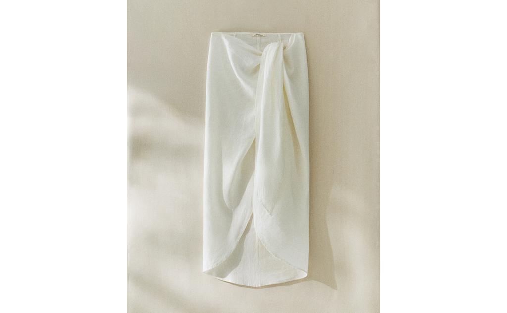 LONG LINEN BEACH SARONG WITH KNOT LONG LINEN BEACH SARONG WITH KNOT