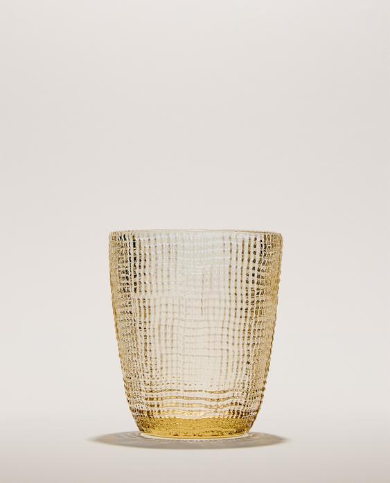 RAISED DESIGN GLASS TUMBLER