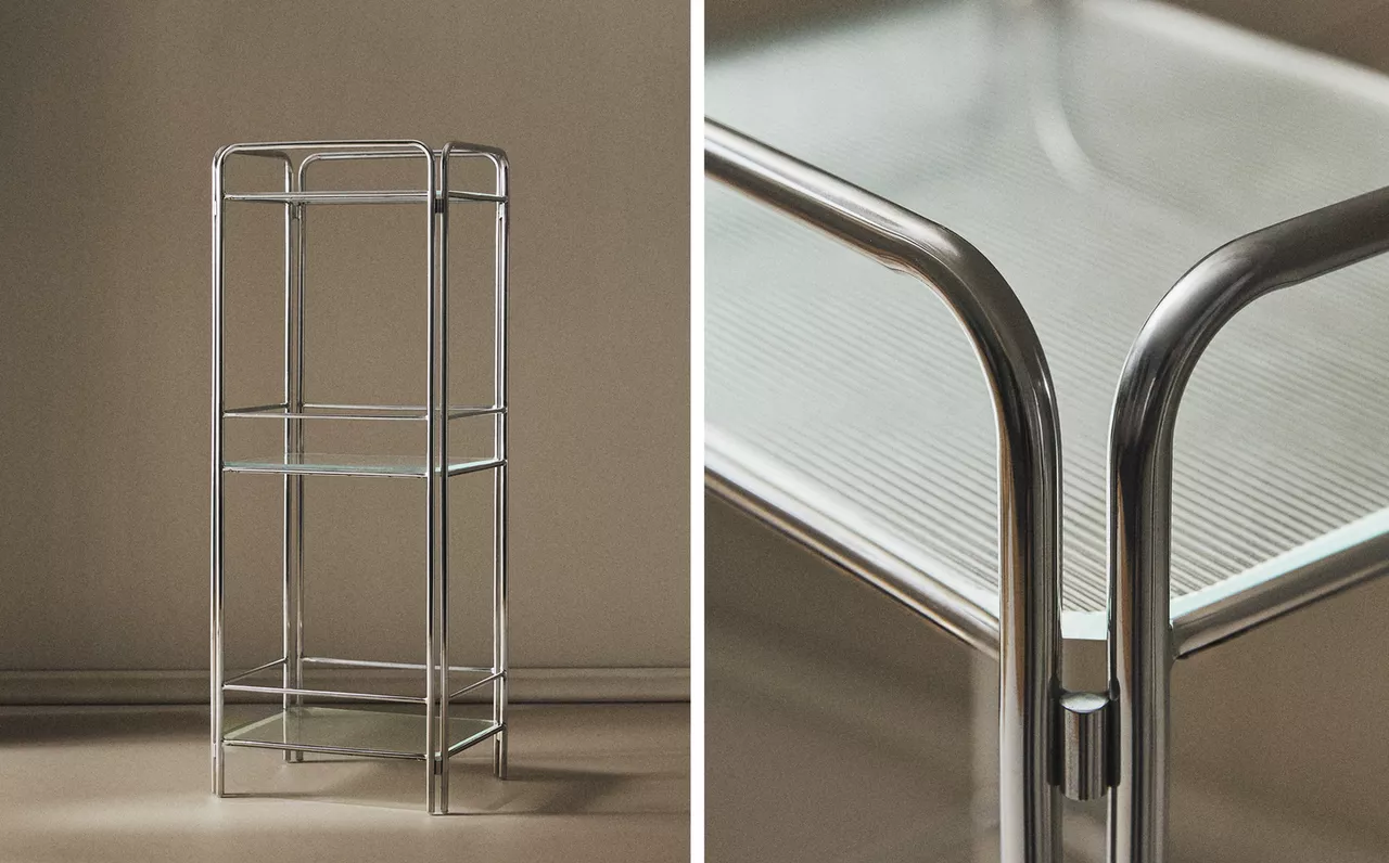 STEEL AND GLASS STORAGE UNIT