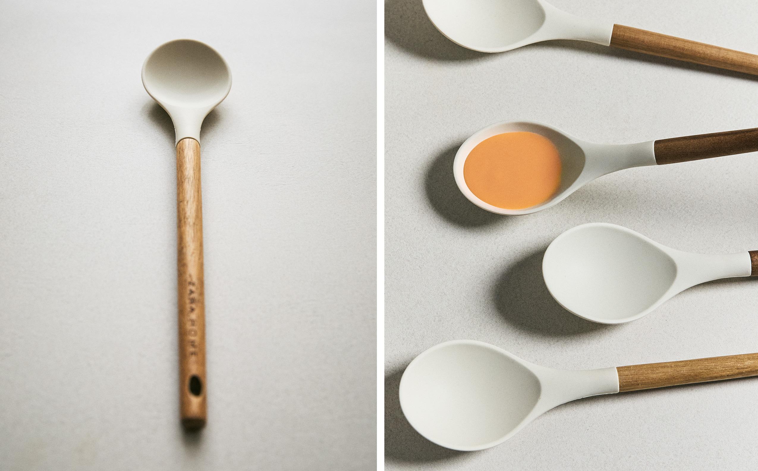 COCINA CUCHARA SILICONA Y MADERA