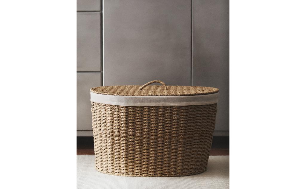 带盖圆底洗衣篮