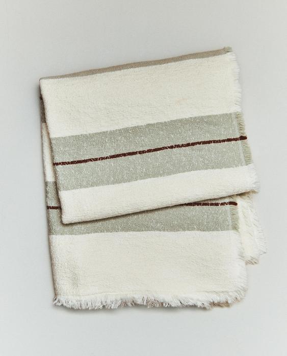 STRIPED COTTON LINEN THROW