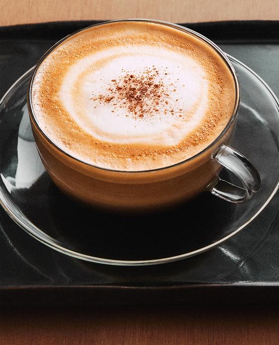 BOROSILICATE GLASS TEACUP AND SAUCER WITH SILVER RIM