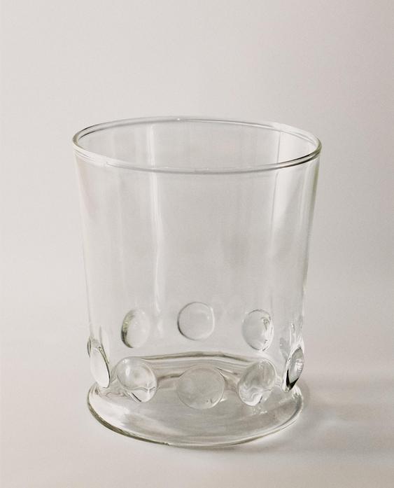 RAISED DOTS BOROSILICATE GLASS TUMBLER