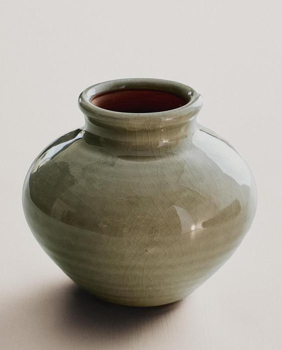 小号亮面赤陶花瓶