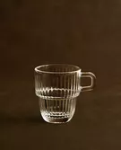 GLASS ESPRESSO CUP WITH RAISED DESIGN