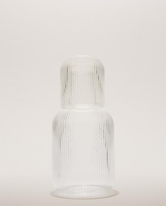 STRIPED BOROSILICATE GLASS NIGHT SET (SET OF 2)