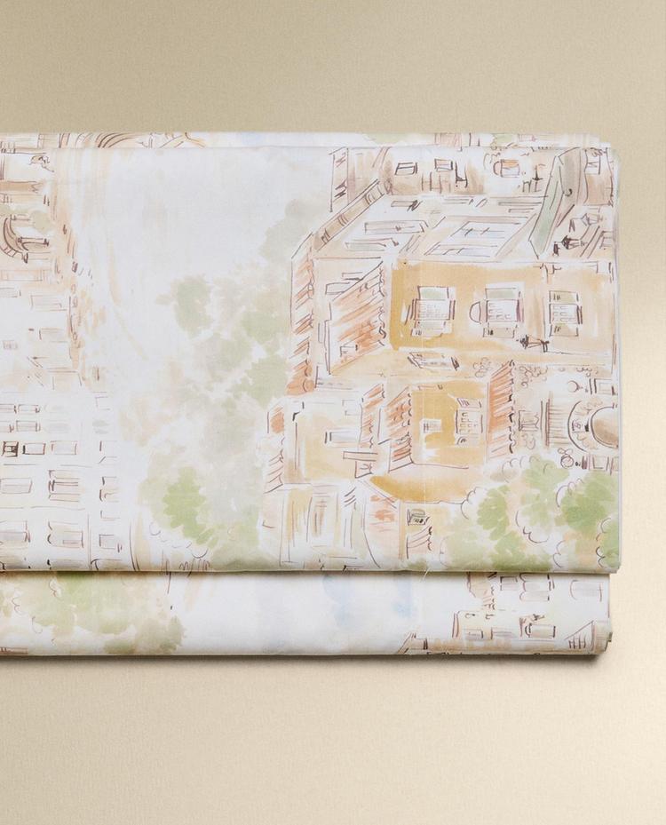 LANDSCAPE PRINT COTTON FLAT SHEET