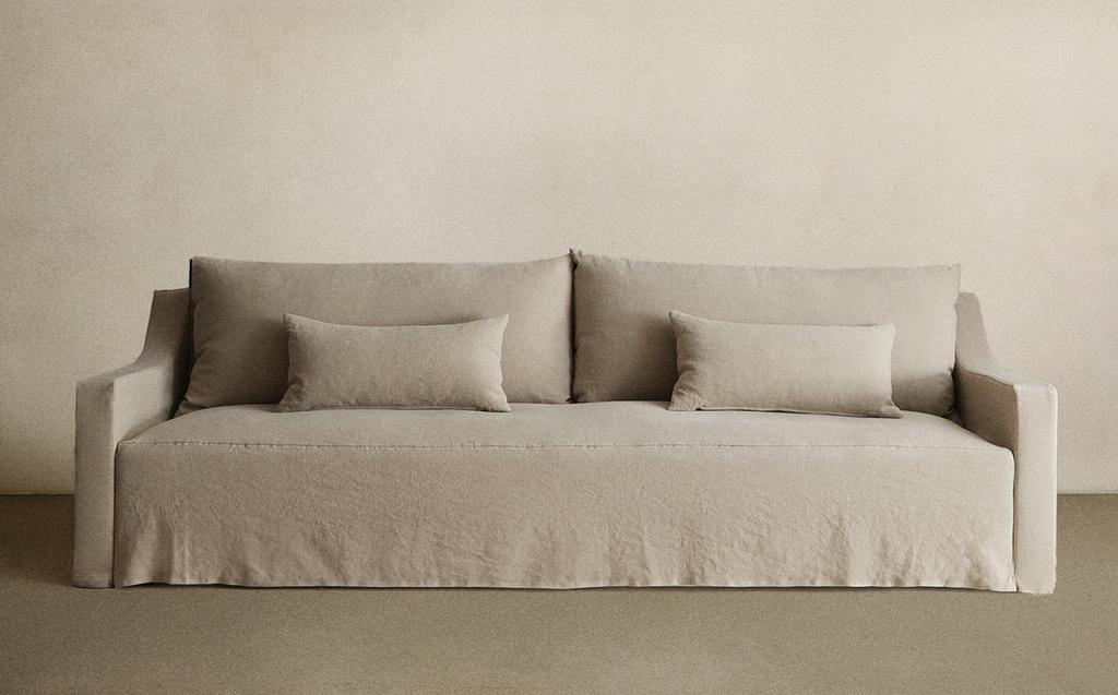 SOFA WITH REMOVABLE WASHED LINEN COVER SOFA WITH REMOVABLE WASHED LINEN COVER
