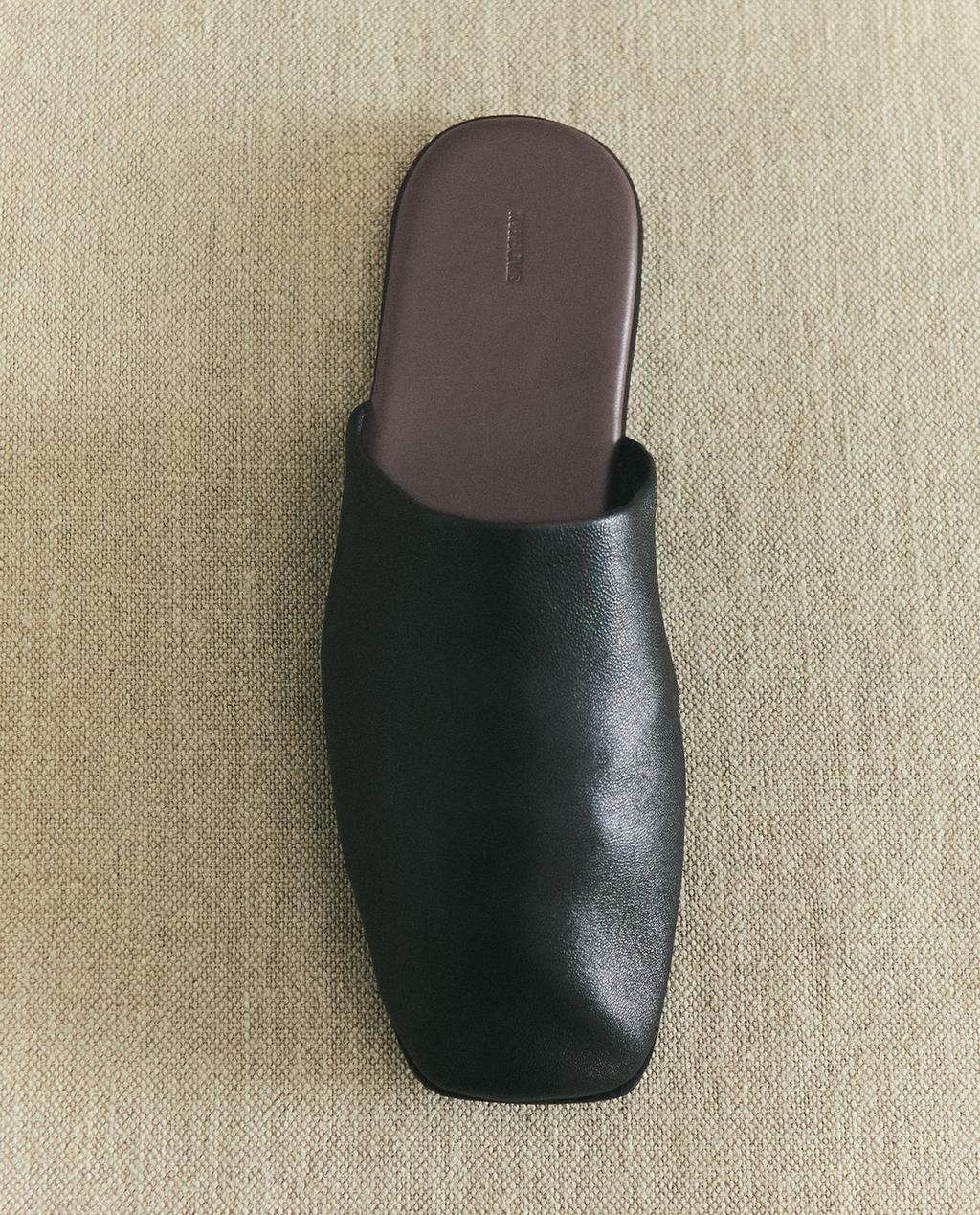 真皮露跟居家拖鞋