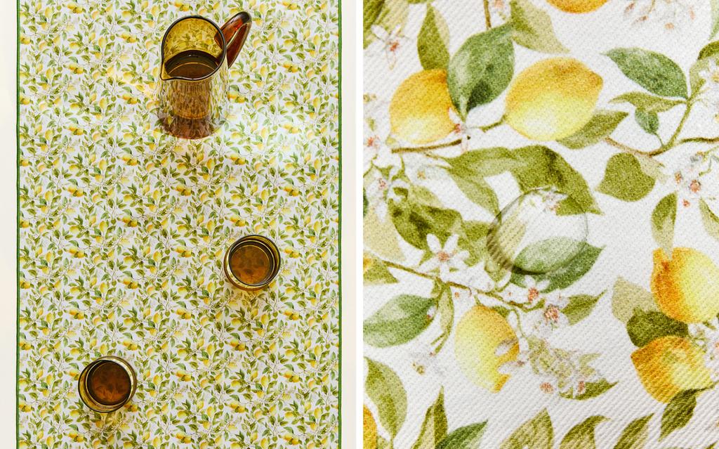 RESIN-COATED LEMON TABLE RUNNER