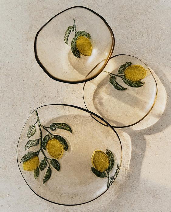 GLASS LEMON DINNER SET