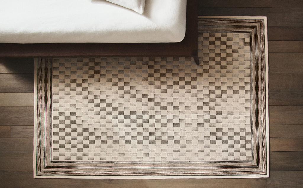 BLOCK PRINT COTTON RUG BLOCK PRINT COTTON RUG