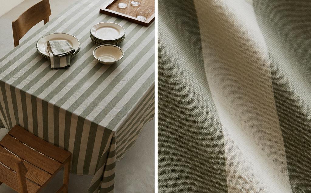 DYED THREAD STRIPED TABLECLOTH DYED THREAD STRIPED TABLECLOTH