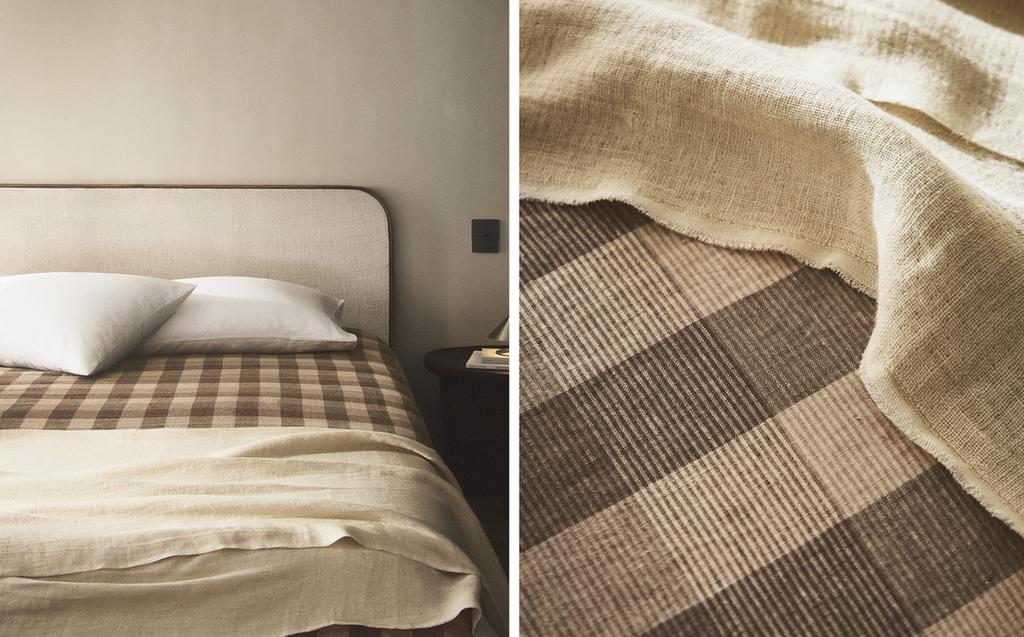 CHECKED LINEN DUVET COVER CHECKED LINEN DUVET COVER