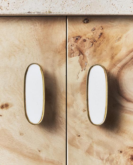 PACK OF OVAL MARBLE DOOR KNOBS (PACK OF 2)