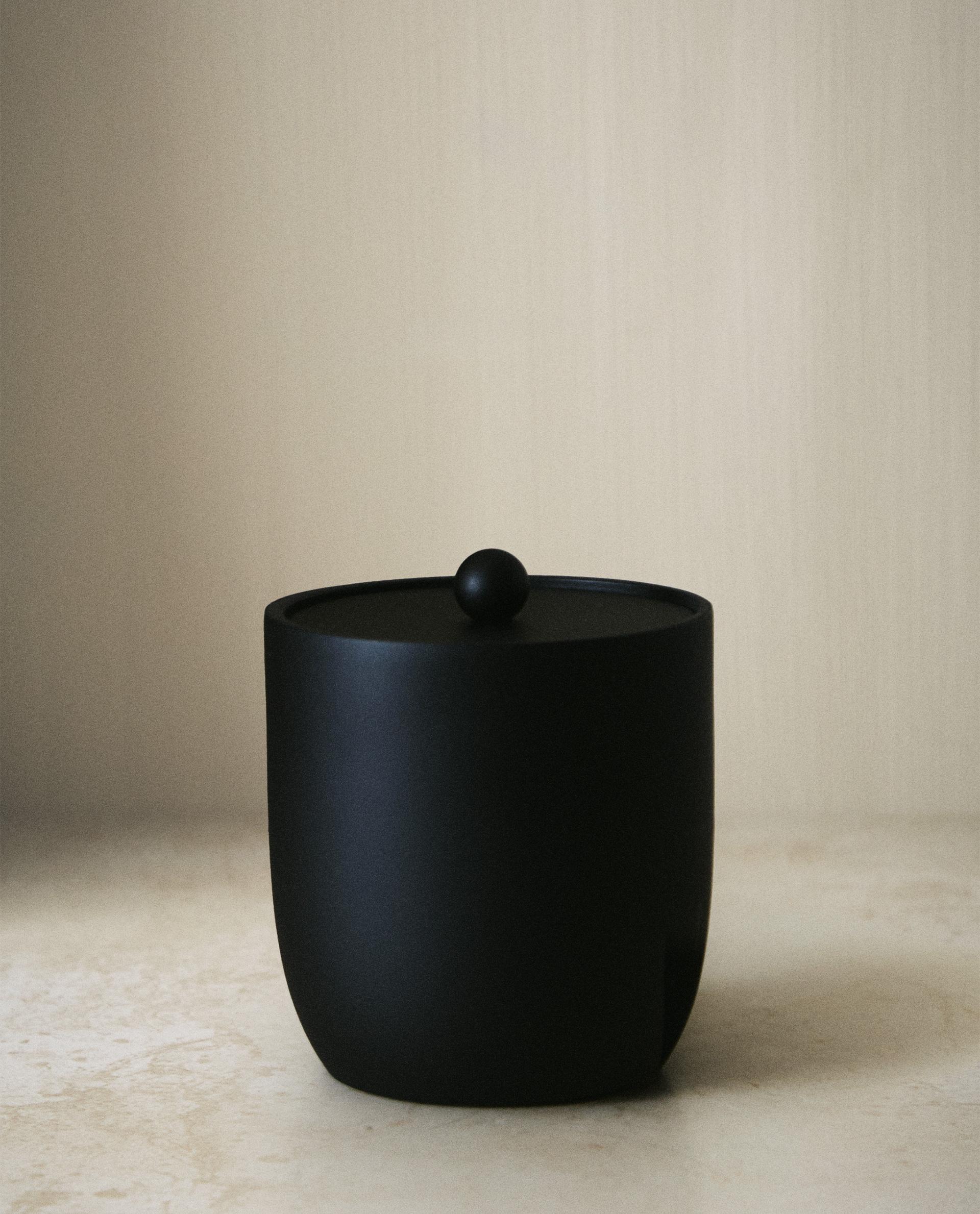 BLACK RESIN BATHROOM ORGANISER JAR BLACK RESIN BATHROOM ORGANISER JAR