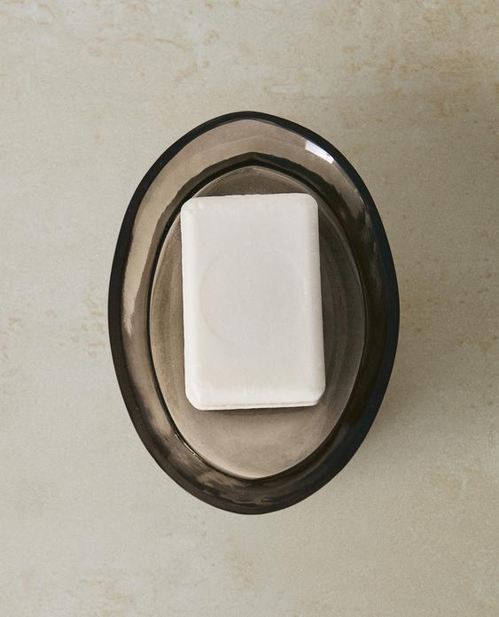 烟熏纹理玻璃浴室香皂盒