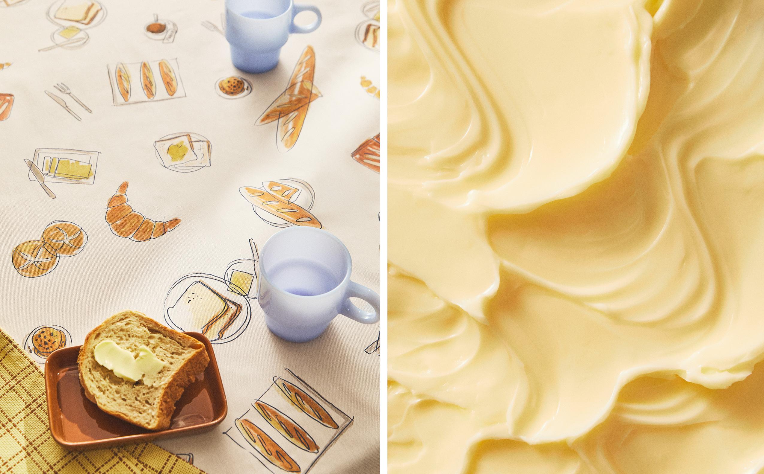 RESIN-COATED BREAKFAST PRINT TABLECLOTH