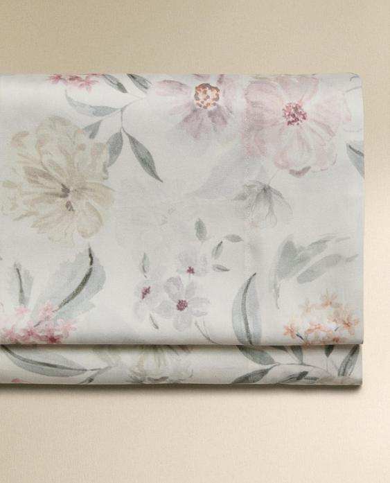 FLORAL PRINT SATEEN FLAT SHEET FLORAL PRINT SATEEN FLAT SHEET