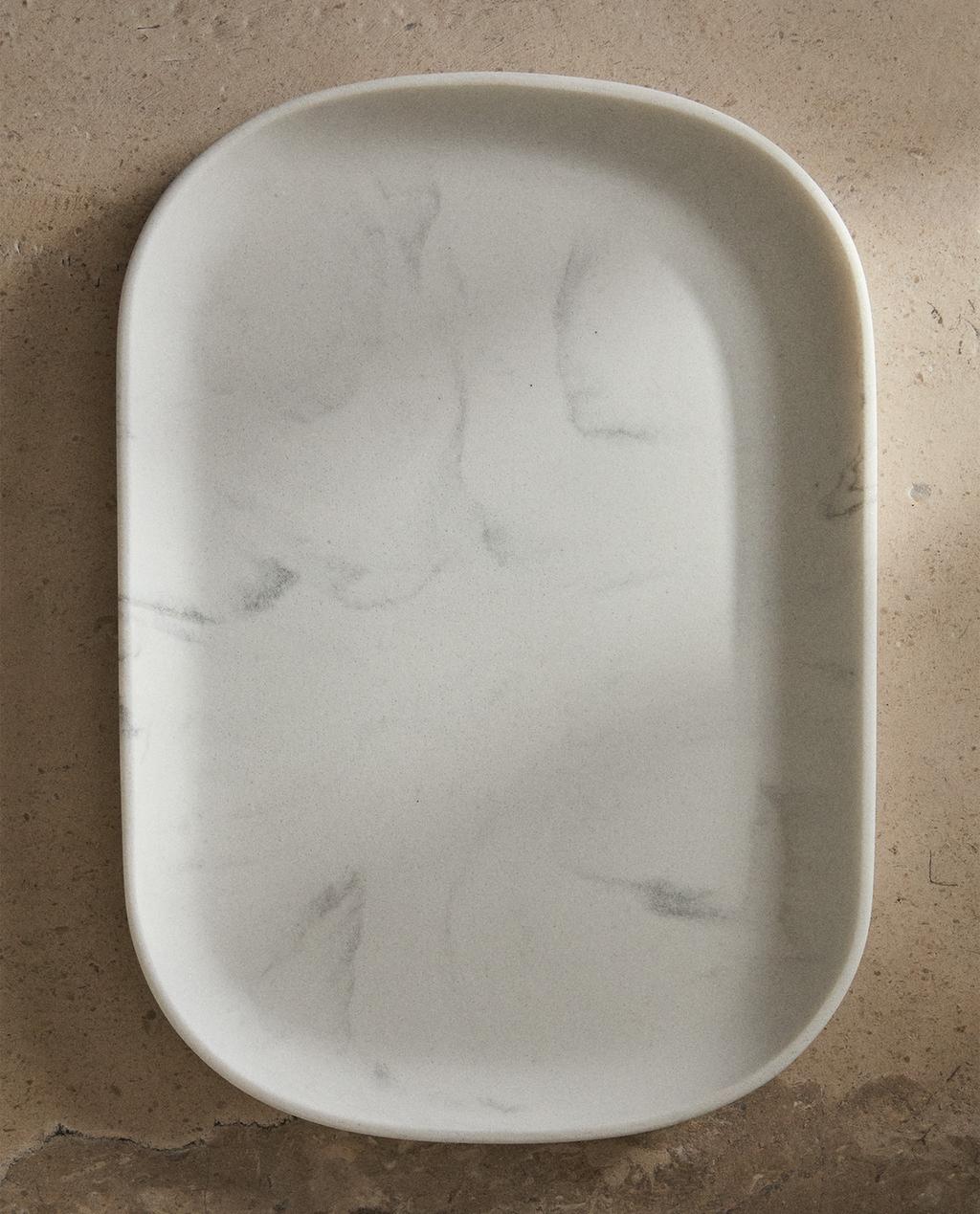 大理石效果浴室托盘