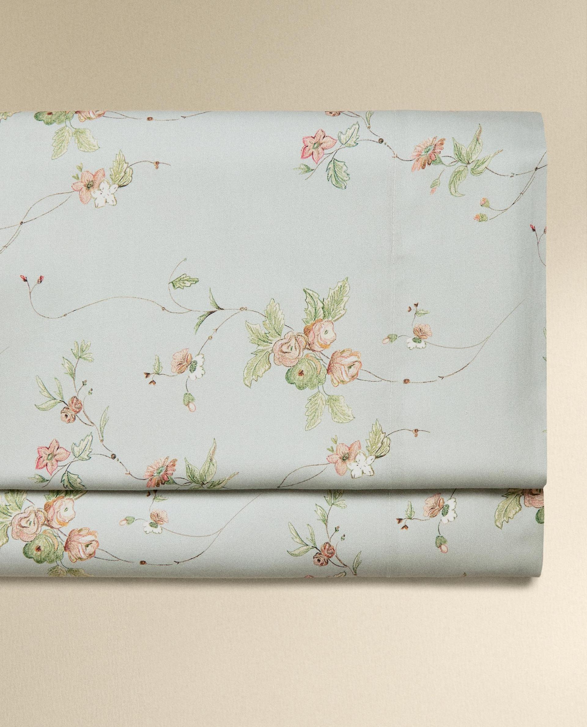 FLORAL BRANCH SATEEN FLAT SHEET (300 THREAD COUNT) FLORAL BRANCH SATEEN FLAT SHEET (300 THREAD COUNT)