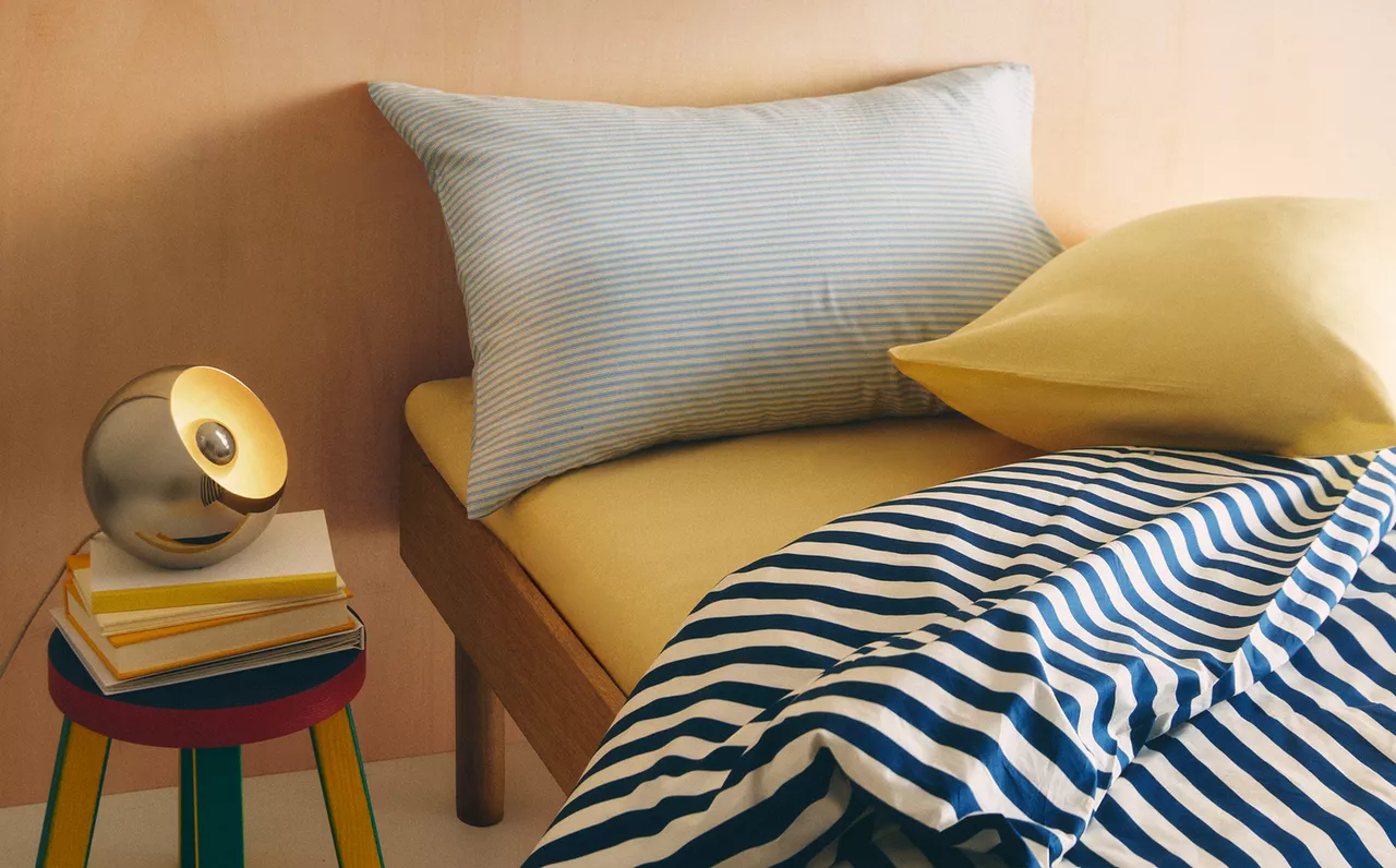 X THE ANIMALS OBSERVATORY KIDS’ STRIPED DUVET COVER