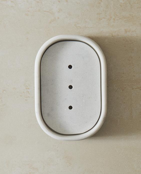 大理石效果浴室香皂盘