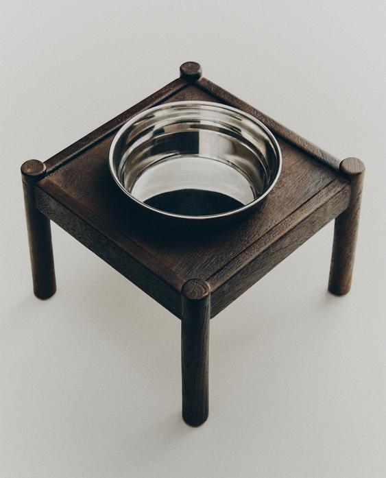 高架木质宠物食盆