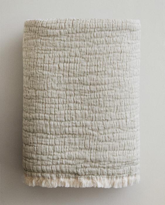 TEXTURED JACQUARD THROW